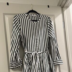 Madewell Tie-Waist Striped Midi Dress